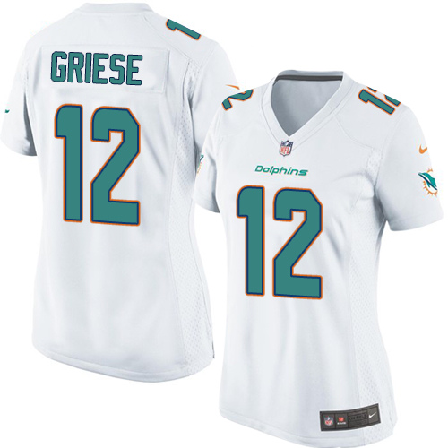 Women's Limited Bob Griese Nike Jersey White Road - #12 NFL Miami Dolphins